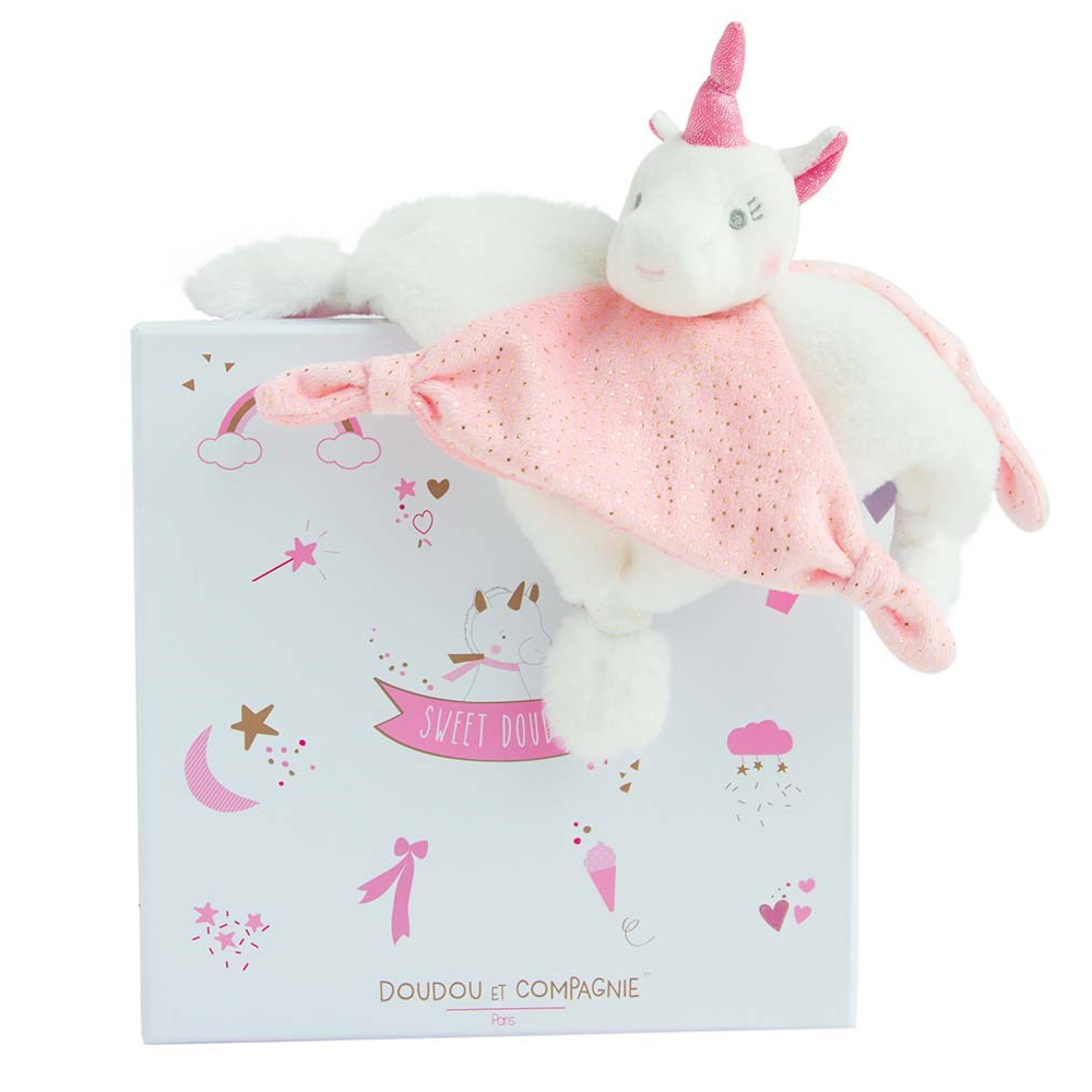 Doudou & Compagnie - Doudou Licorne BLANC Doudou & Compagnie