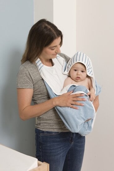 BabyToLove Serviette de bain Papillon Blue Stripes 