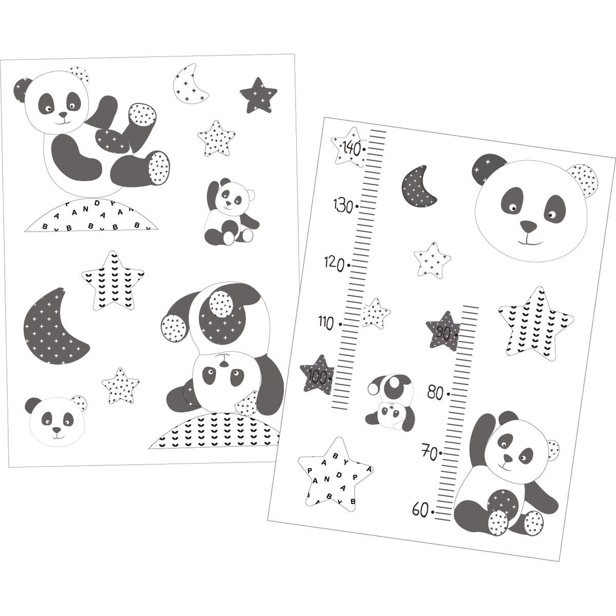 Stickers muraux Panda Chao Chao GRIS Sauthon