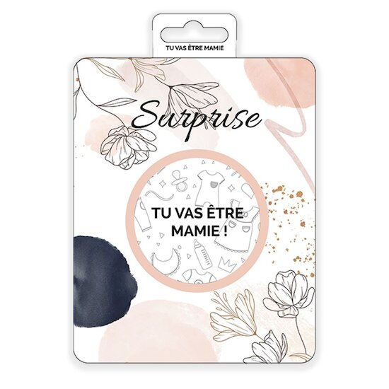 Irréversible Bijoux Carte à gratter annonce « Tu vas être mamie »  
