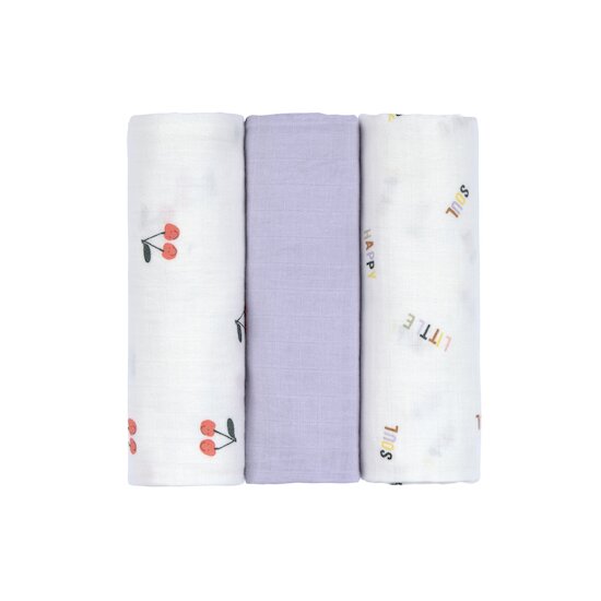 Lässig Lange mousseline 3 pcs Happy Fruits Lilas M