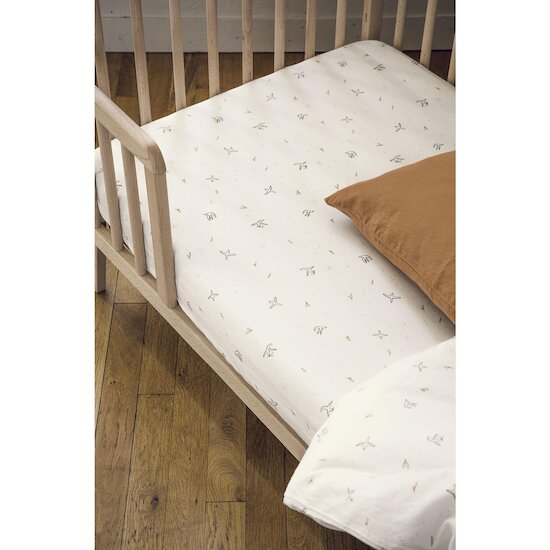 Kadolis Drap housse Coton Bio pour Lit bébé L'envolée Multicolore 60x120 cm