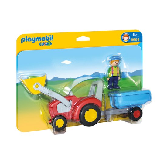 Fermier avec tracteur et remorque, Playmobil de Playmobil