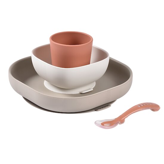 Béaba Coffret Repas Silicone 4 pièces Terracota 