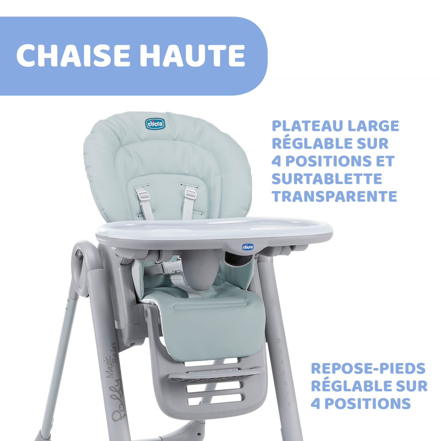 Chaise Haute Polly Magic Relax 4 Roues Chicco De Chicco