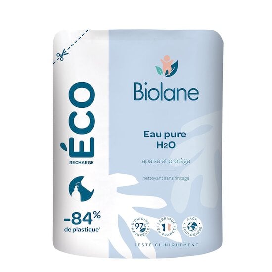 Biolane Eco-recharge Eau pure H2O Bleu 400 ml