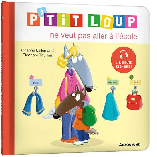 Auzou Livre P'tit loup ne veut pas aller à l'école Multicolore 