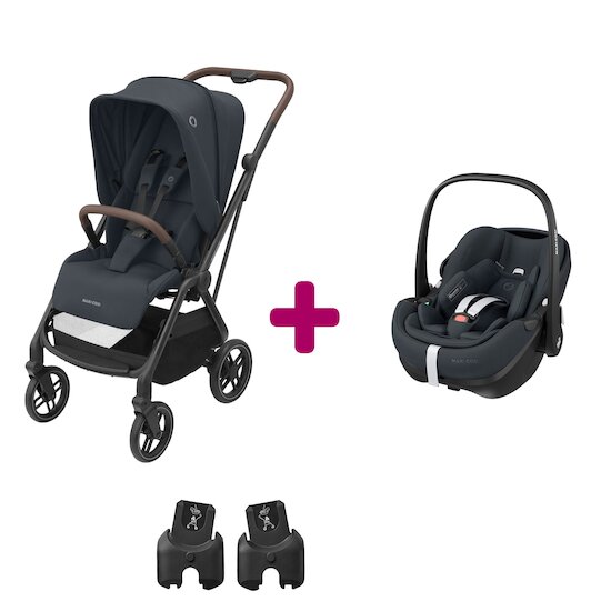 Maxi Cosi Pack poussette duo Léona 2 + pebble pro essential graphite  