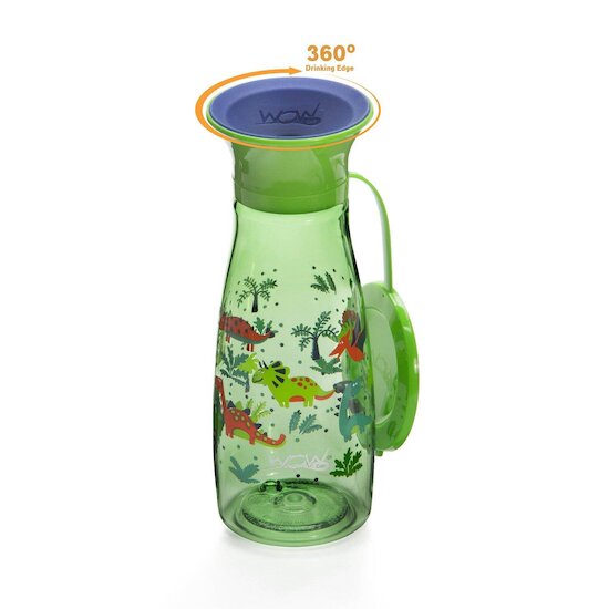 Wowcup Gourde  360 ° enfant avec couvercle Dinosaures  350 ml