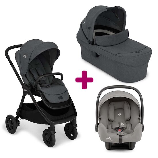 Joie Pack Poussette trio Finiti Ebony + Nacelle Ramble XL Ebony + coque I-snug 2 Pebble  