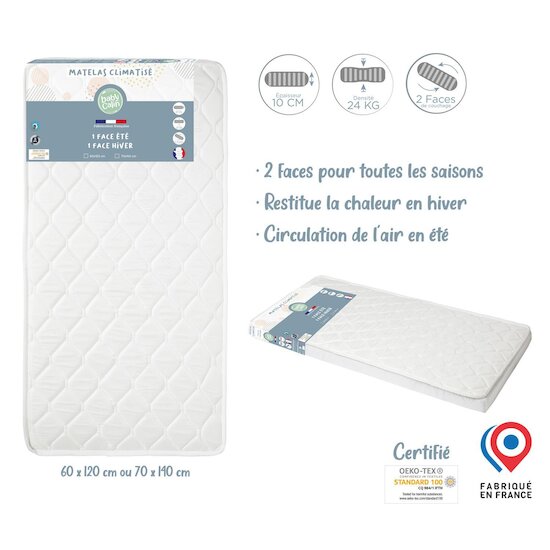 BabyCalin Matelas Lit Climatisé  Blanc 60x120 cm BabyCalin Matelas Lit Climatisé  Blanc 60x120 cm
