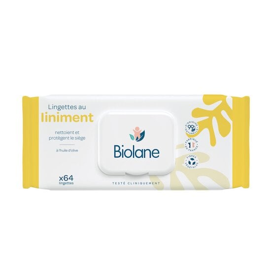 Biolane Lingettes au liniment Jaune et blanc 