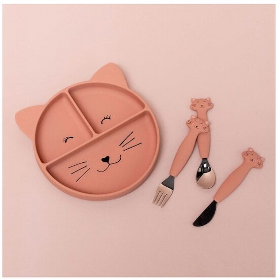 Trixie Couverts 3 pièces en silicone Mrs. Cat 