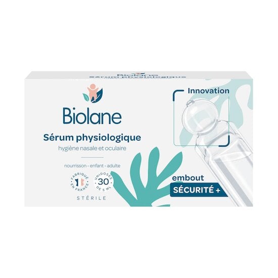 Biolane Sérum physiologique en unidoses Vert et blanc 5 ml