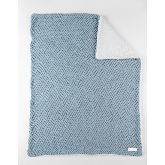 Noukie's Couverture tricot avec sherpa M&M24 Bleu 75x100 cm