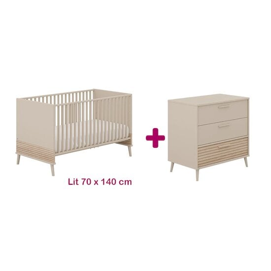 Paidi Chambre Duo Eefje : lit 70x140, commode  