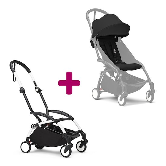 Stokke Pack chassis poussette YOYO³ Blanc + pack 6+ YOYO³ Noir  