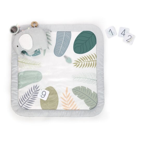 Ingenuity Tapis d'éveil Petit Eléphant Blanc, gris, vert 