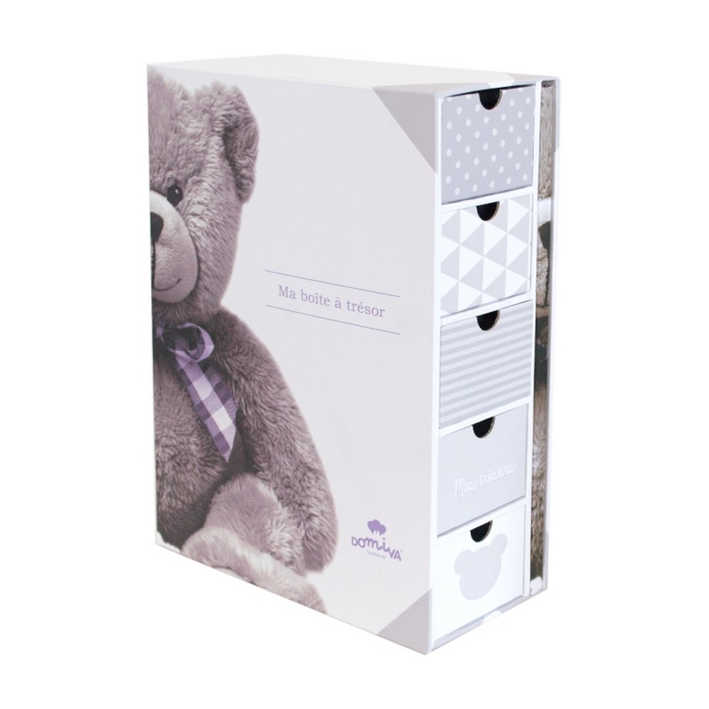 Boîte à trésor + journal de naissance Little Bear GRIS Domiva