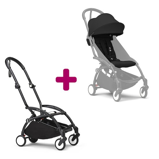 Stokke Pack chassis poussette YOYO³ Noir + pack 6+ YOYO³ Noir  