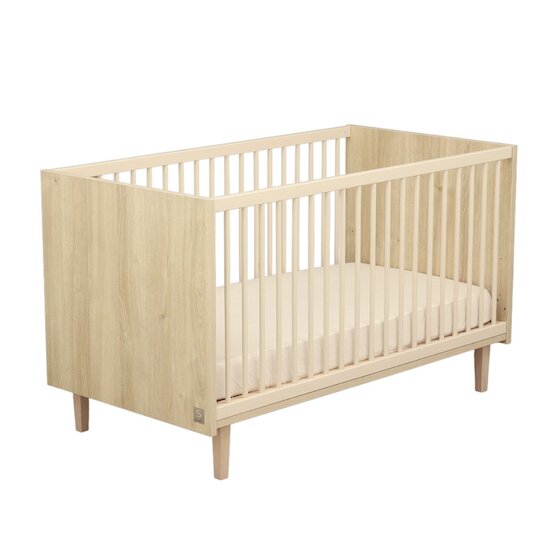 Sauthon Lit little big bed Paloma bois Chêne Sépia/Beige Ficelle/Chêne Strié Sépia/Hêtre Vernis  70x140 cm