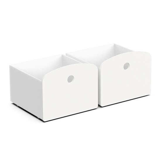 Demeyere Set de 2 tiroirs pour lit Longane Blanc   