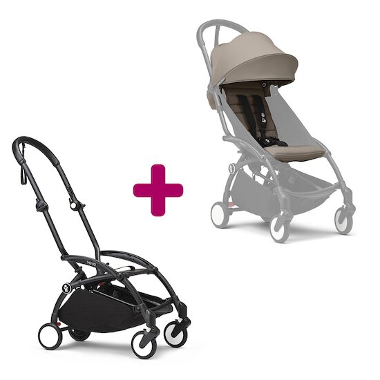 Stokke Pack chassis poussette YOYO³ Noir + pack 6+ YOYO³ Taupe  