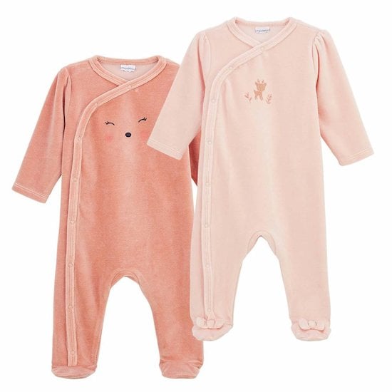 P’tit bisou Lot de 2 pyjamas Petit Cocon Rose 