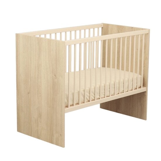 Sauthon Lit bébé Paloma bois Chêne Sépia/Beige Ficelle 60x120 cm