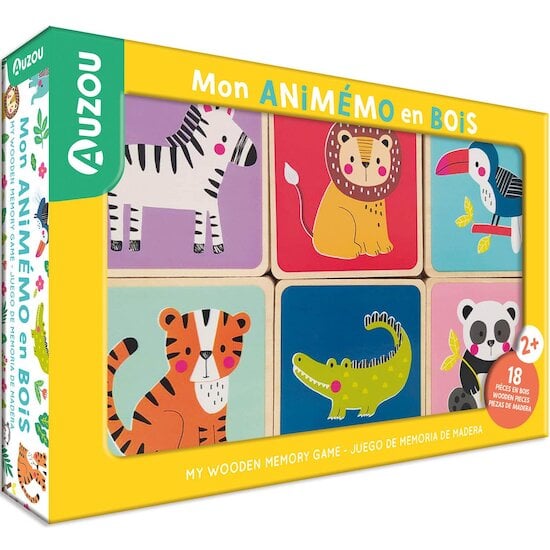 Auzou Livre Mon animémo en bois Multicolore 