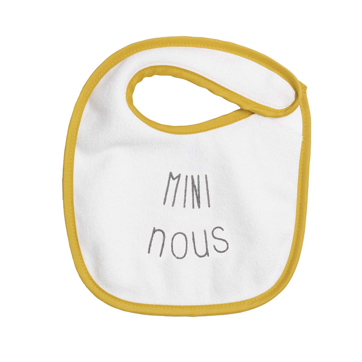 Lot de 7 bavoirs naissance avec message tendre - Beige