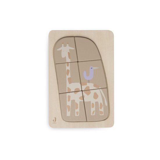 Jollein Puzzle en Bois Jungle Jambo Giraffe Nougat 