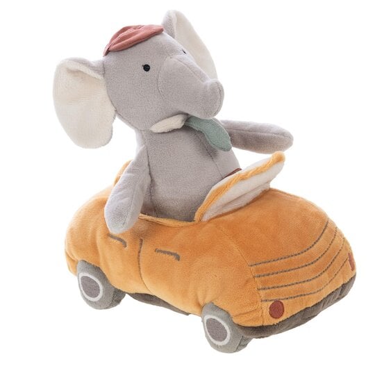 Amadeus Peluche Arthur l'éléphant + Voiture Jaune 