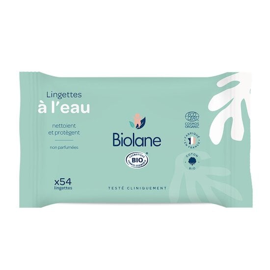 Biolane Lingettes à l'eau Bio Vert 