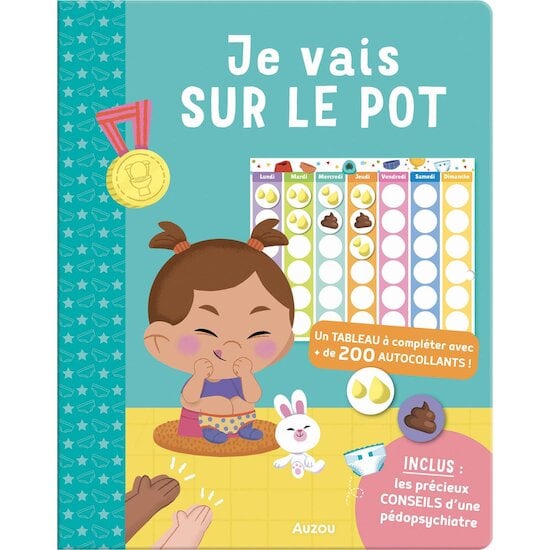 Auzou Livre Je vais sur le pot mon cahier de gommettes Multicolore 