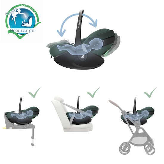 MAXI COSI Kit repas pour transat Alba, chaise haute bébé avec tablette +  housse de protection Beyond Graphite, de 6 mois a 3 ans
