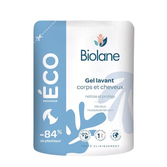 Biolane Eco-recharge Gel lavant corps et cheveux 500 ml Bleu et blanc 500 ml