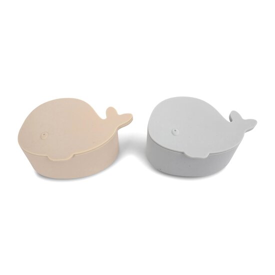 BB&Co Set de 2 mini boîtes à goûter Christian la Baleine Bleu 