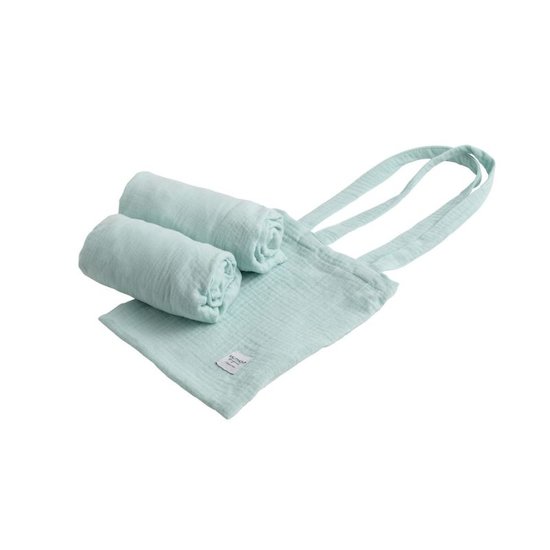 Sauthon Original Lot de 2 Draps housse pour berceau rectangle Bleu Aqua 