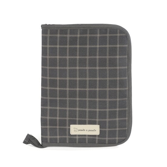 Pasito a Pasito Protege Carnet de Santé Tartan Carreaux gris 