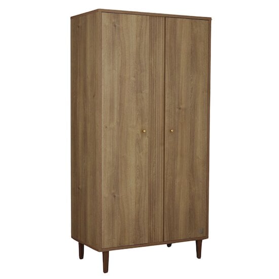 Sauthon Armoire 2 portes Chêne Mokka /Chêne Strié Mokka/Chêne Foncé 