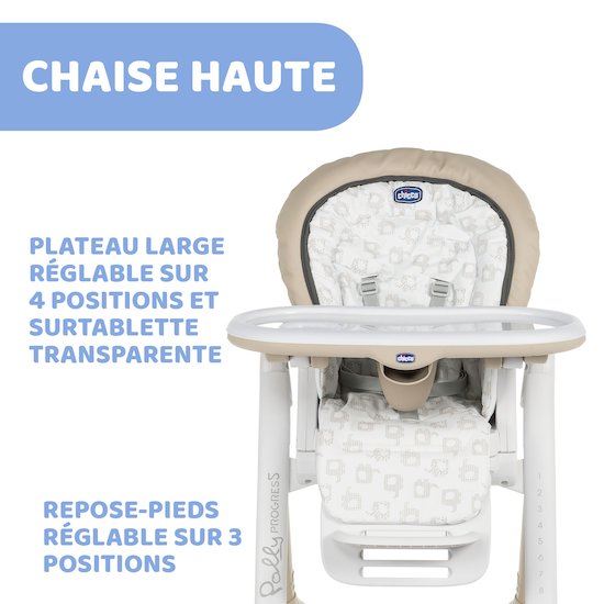 Chaise Haute Polly Progres5 4 Roues Chicco De Chicco