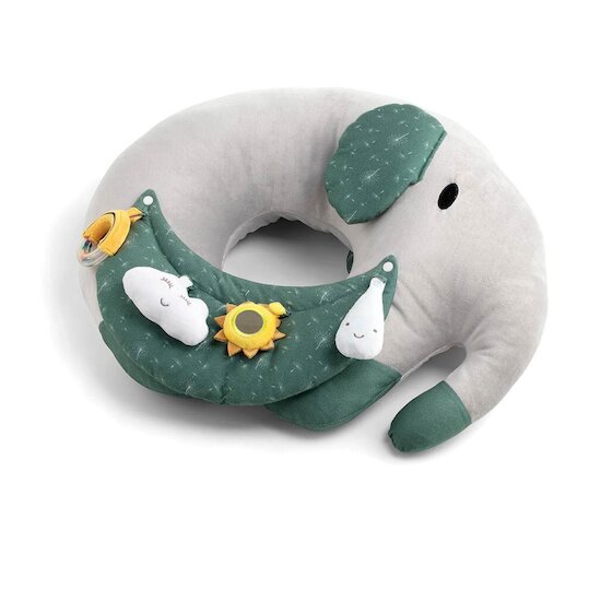 Maïka Coussin d'activités éléphant Gris 