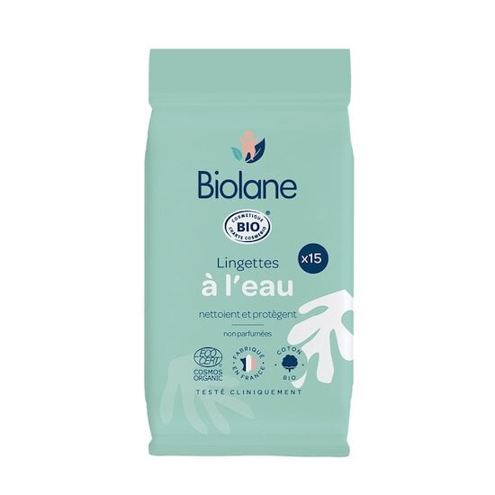 Biolane Lingettes pocket à l'eau Bio Vert 