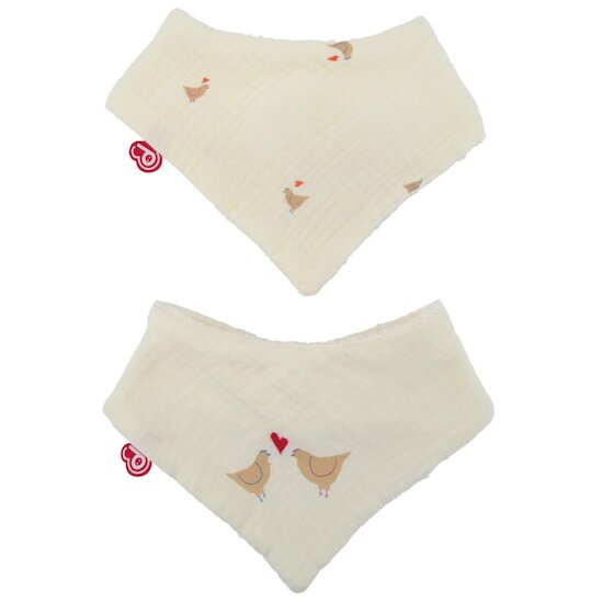 Domiva Lot de 2 bavoirs bandanas Maternity Love Beige 0-6 mois