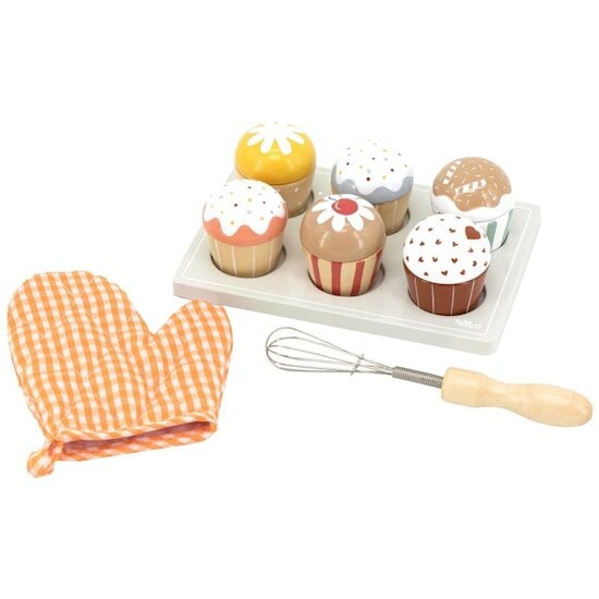 Tryco Set cupcakes en bois bois coloré 