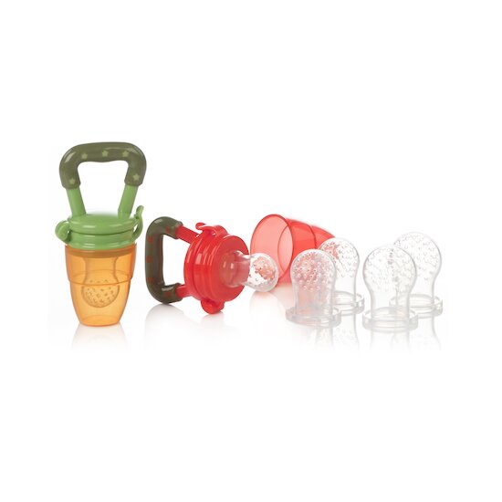 Jané Lot de 2 grignoteurs avec embouts en silicone adaptés Multicolore 