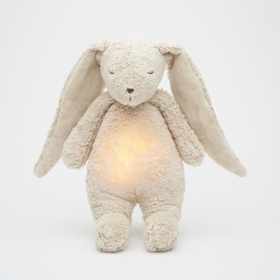 BB&Co Peluche lapin nature bio avec sons & lumières Sable 