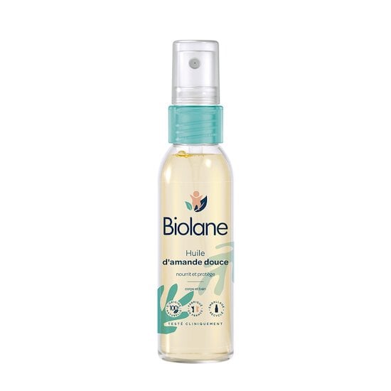 Biolane Spray huile d'amande douce Vert et blanc 75 ml